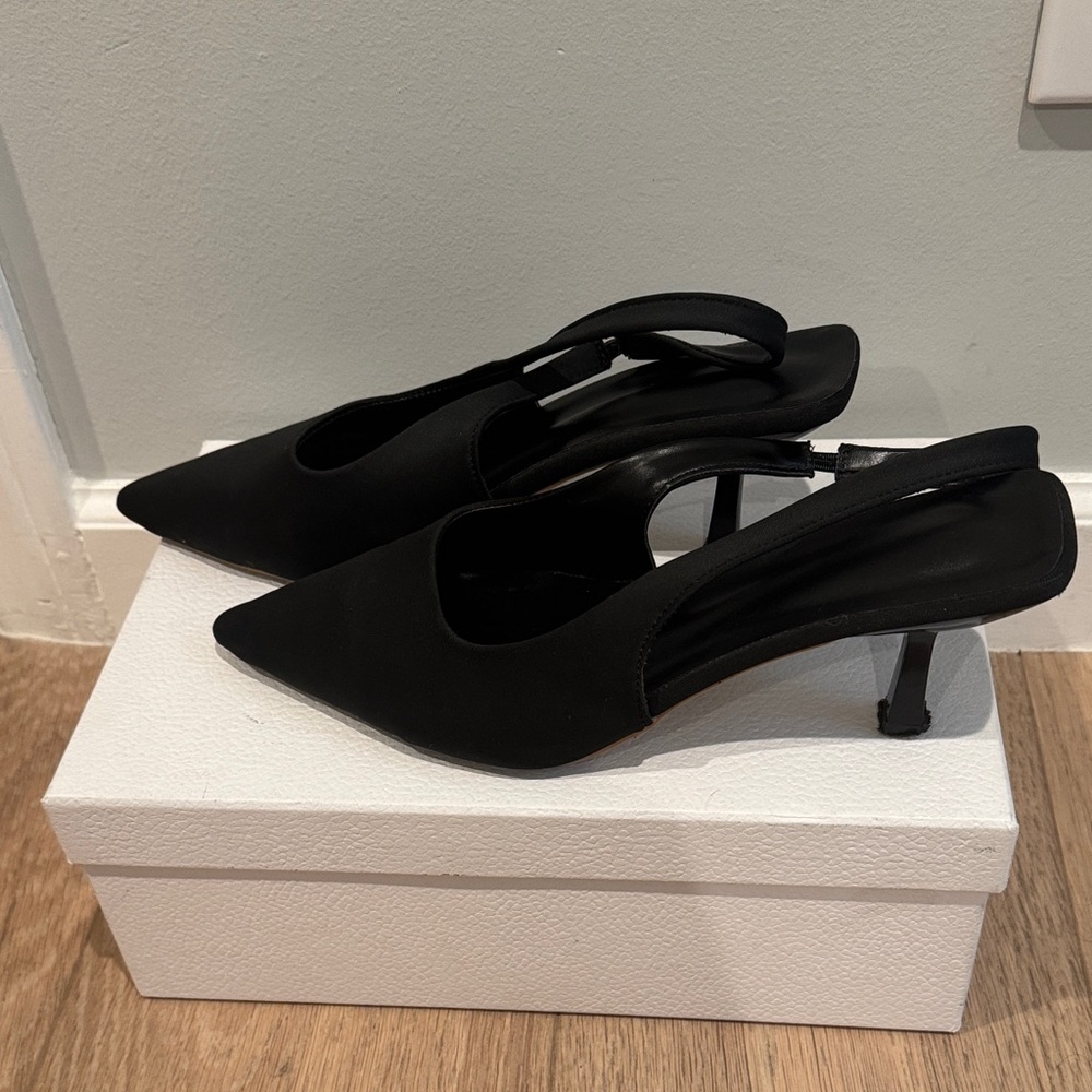 Elegant Black Slingback Heels